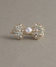 Chinese Style Blue Alloy Pearl Hollow Out Hairpin