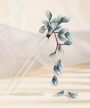 Chinese Style Blue Copper Alloy Colored Glaze Tassel Hairpin