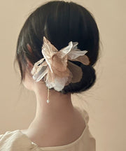 Chinese Style Champagne Alloy Chiffon Pearl Tassel Hairpin