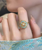 Chinese Style Gold Ancient Gold Pearl Rings