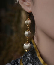 Chinese Style Gold Copper Alloy LanternDrop Earrings