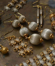 Chinese Style Gold Copper Alloy LanternDrop Earrings