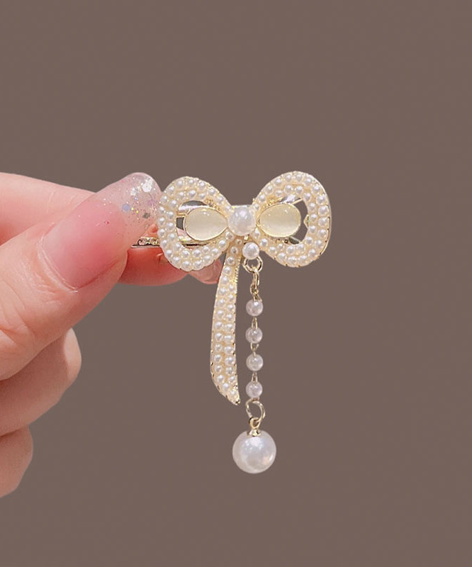Chinese Style Gold Copper Alloy Pearl Butterfly Tassel Hairpin