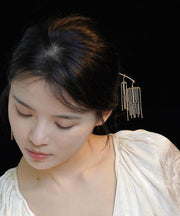 Chinese Style Gold Sterling Silver Overgild Tassel Hairpin