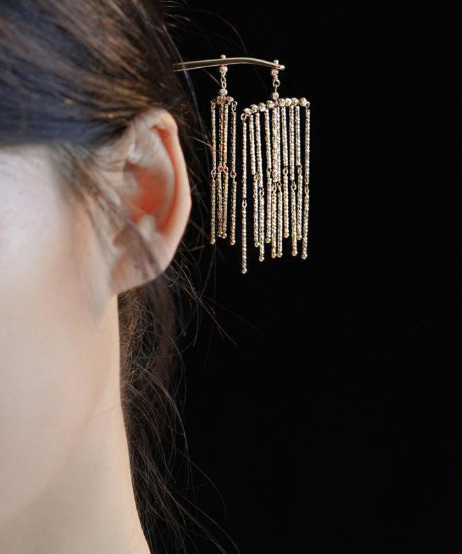 Chinese Style Gold Sterling Silver Overgild Tassel Hairpin