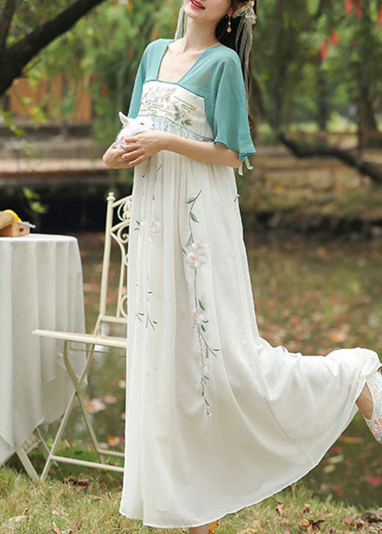 Chinese Style White Tasseled Embroideried Linen Silk Cardigans Spring main image 0