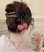 Chinese Style Green Plastics Cloth Cherry Hairpin