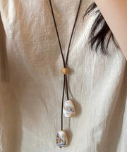 Chinese Style Green Weave Bodhi Ping Buckle Retractable Pendant Necklace