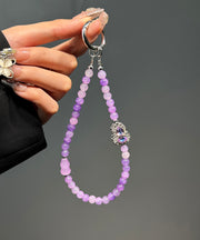 Chinese Style GreenStainless Steel Crystal Zircon Calabash Beading Phone Chains