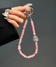 Chinese Style GreenStainless Steel Crystal Zircon Calabash Beading Phone Chains