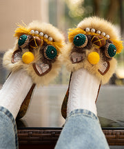 Chinese Style Handmade Flats Comfortable Tiger Head Shoes