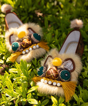 Chinese Style Handmade Flats Comfortable Tiger Head Shoes