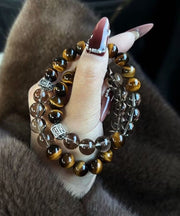Chinese Style Metal Tiger's-Eye Chain Bracelet