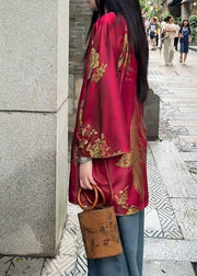 Chinese Style Mulberry Jacquard Side Open Silk Oriental Coats Fall