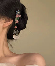 Chinese Style Multicolor Alloy Floral Tassel A Pair Hairpin