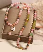 Chinese Style Rainbow Sterling Silver Overgild Beading Layered Charm Bracelet