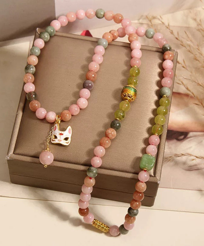 Chinese Style Rainbow Sterling Silver Overgild Beading Layered Charm Bracelet