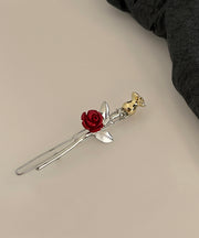 Chinese Style Silk Alloy Resin Rose Hairpin