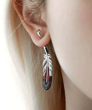 Chinese Style Silk Copper Drip Glaze Keychain Drop Earrings