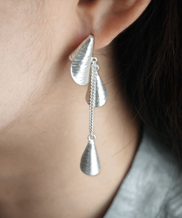 Chinese Style Silk Copper Wind Chimes Tassel Drop Earrings