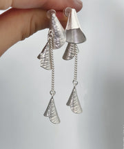 Chinese Style Silk Copper Wind Chimes Tassel Drop Earrings