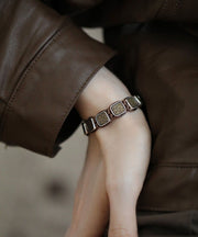Chinese Style Sterling Silver Square Chain Bracelet