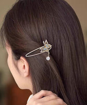 Chinese Style White Alloy Butterfly Pearl Tassel Hairpin