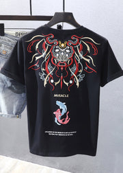 Chinese Style White Embroideried  Mens T Shirts Summer