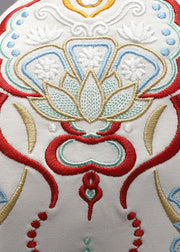 Chinese Style White Embroideried  Mens T Shirts Summer