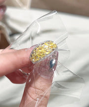 Chinese Style Yellow Sterling Silver Overgild Zircon Rings