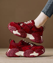 Chocolate Flats Platform Breathable Mesh Comfortable Splicing Lace Up