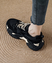 Chocolate Flats Platform Breathable Mesh Comfortable Splicing Lace Up