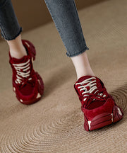 Chocolate Flats Platform Breathable Mesh Comfortable Splicing Lace Up