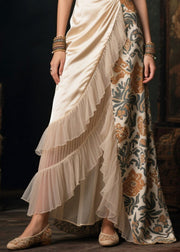 Classy Asymmetrical Patchwork Ruffles Silk Vestidos Dresses Summer