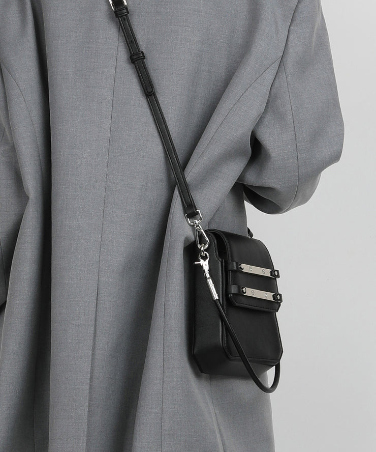 Classy Black CrossBody Solid Durable Faux Leather Women Phone Pouch