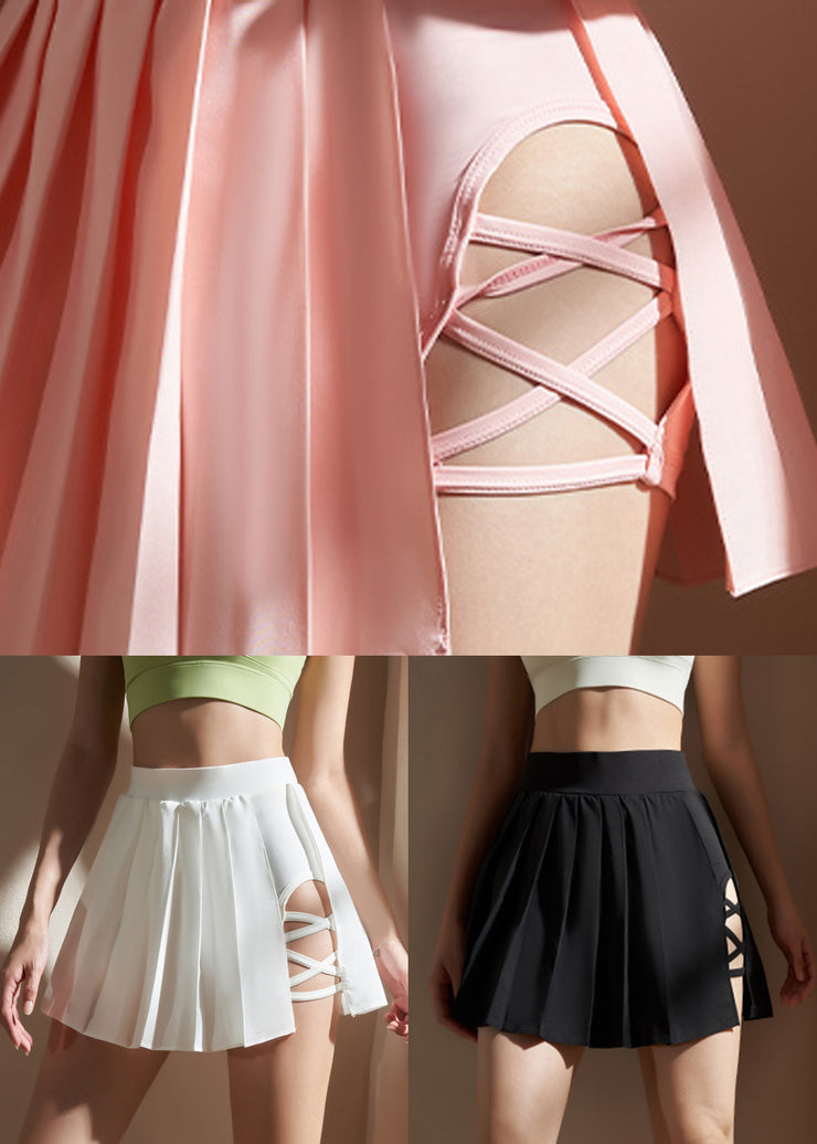 Classy Black Elastic Waist Butt Scrunch A Line Skirts