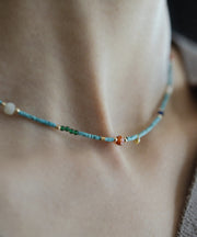 Classy Blue Patchwork Natural Turquoise Necklace