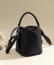 Classy Brown Drawstring Durable Faux Leather Bucket Bag