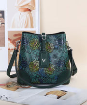 Classy Brown Jacquard Calf Leather Bucket Bag