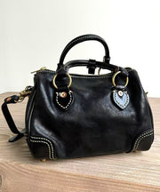 Classy Brown Patchwork Solid Durable Leather Tote Handbag