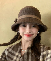 Classy Coffee Cozy Warm Woolen Bucket Hat