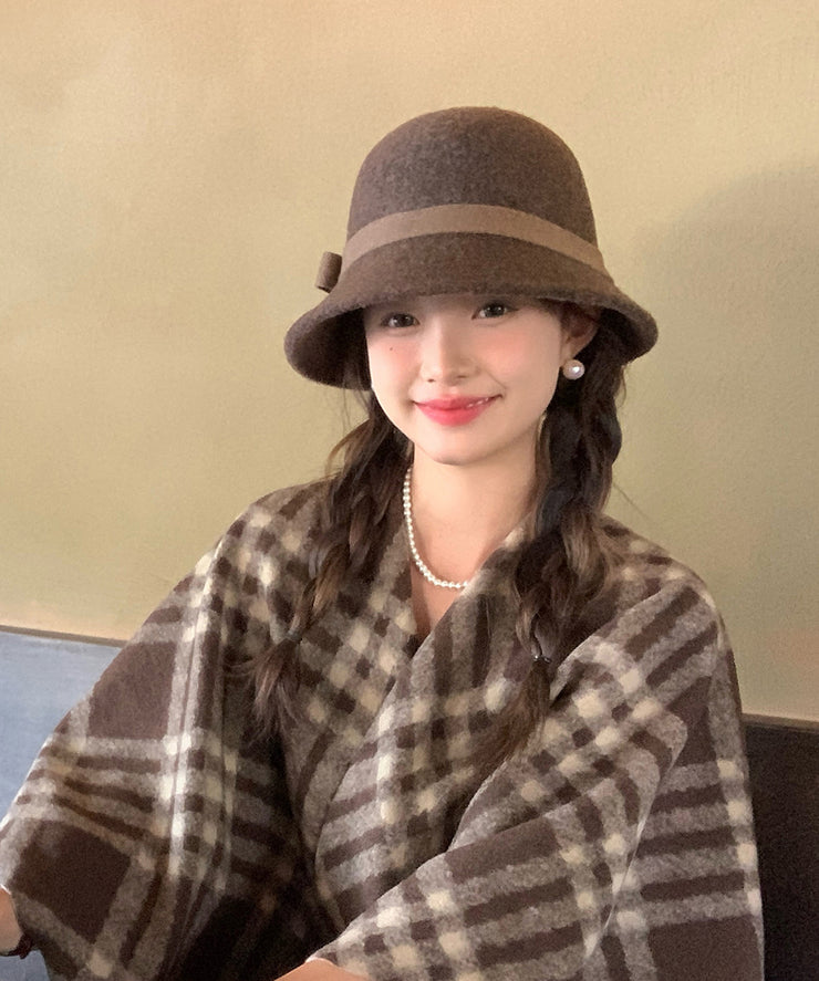 Classy Coffee Cozy Warm Woolen Bucket Hat