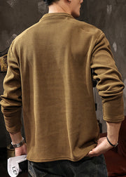 Classy Coffee Zip Up Solid Cotton Men T Shirt Fall