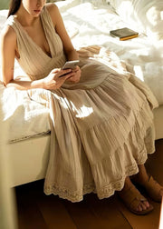 Classy Exra Large Hem Wrinkled Cotton Cami Sundress
