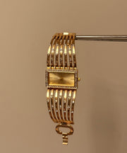 Classy Gold Metal Alloy Rectangle Hollow Out Watches