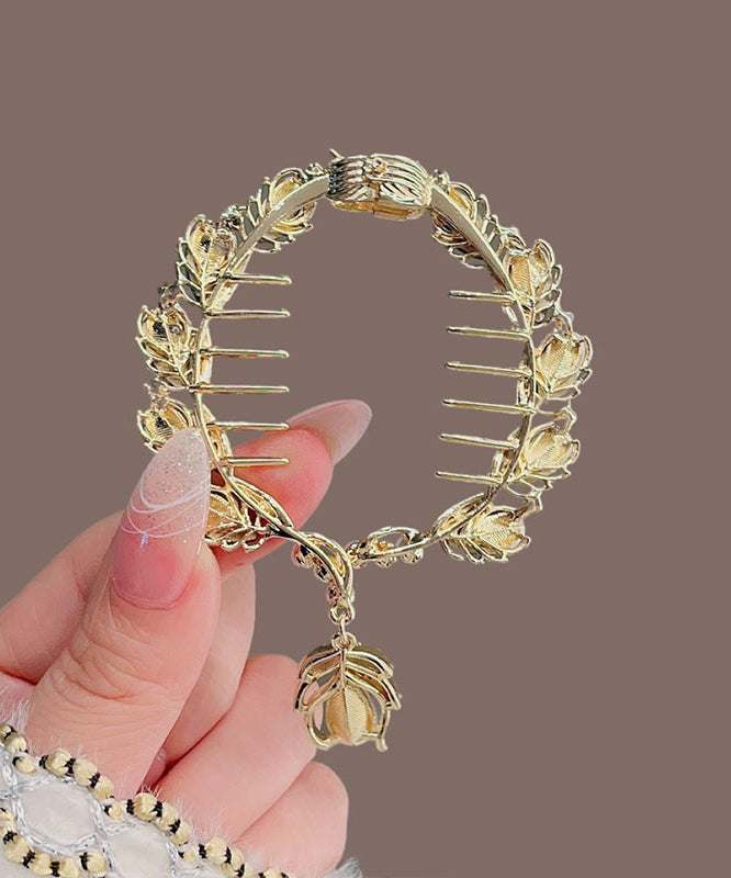 Classy Green Alloy Crystal Zircon Pearl Tassel Hairpin