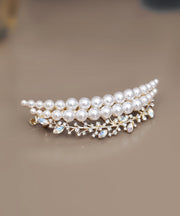Classy Grey Alloy Pearl Zircon Crown