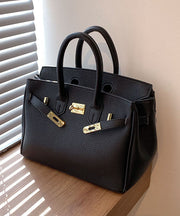 Classy Khaki Faux Leather Solid Durable Tote Handbag