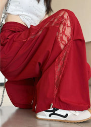 Classy Mulberry Oversized Patchwork Spandex Pants Fall