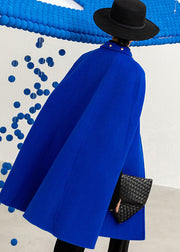 Classy Purple Oversized Rivet Cashmere Coats Cloak Sleeves